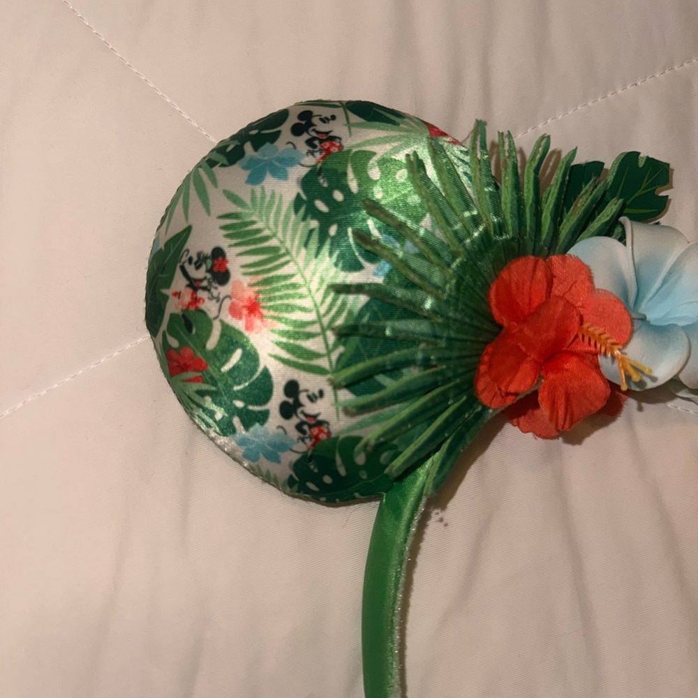 Disney Green Floral Mouse Ears Headband - Picture 5 of 5